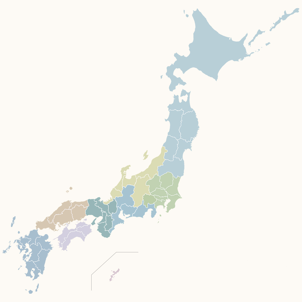 シュシュナ-ショップリスト用の日本地図